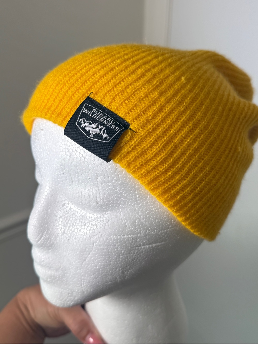 Subaru Wilderness Adult Yellow Ribbed Beanie 100% Acrylic